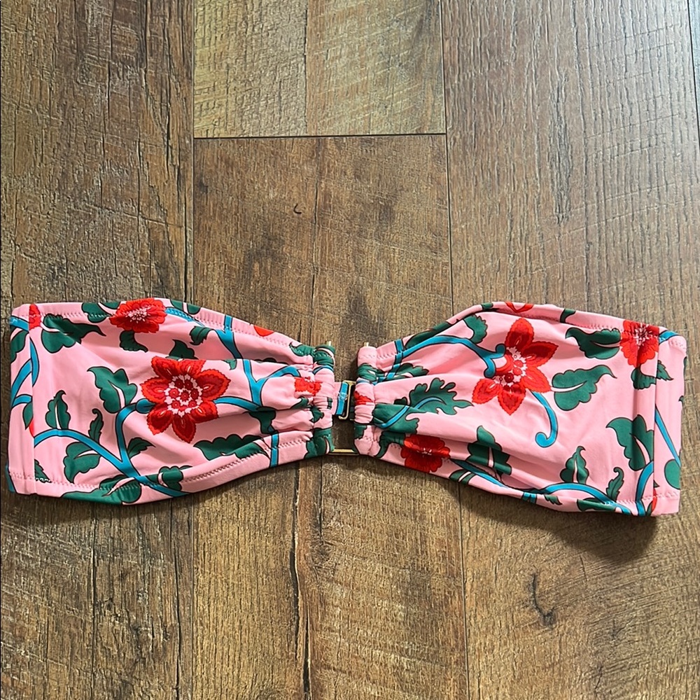 Floral Pink and Red Bandeau Top